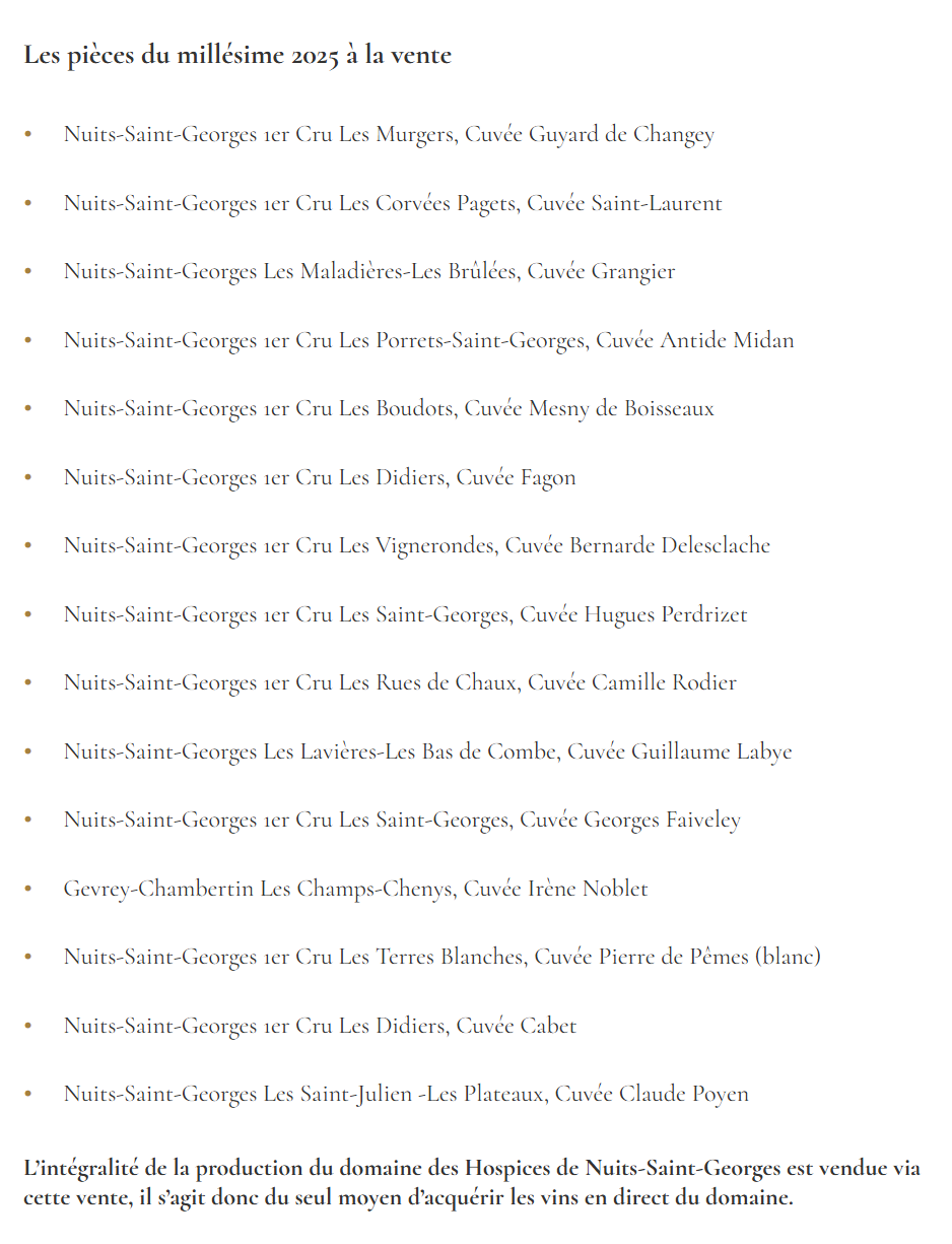 65ème Vente des Vins des Hospices de Nuits-Saint-Georges